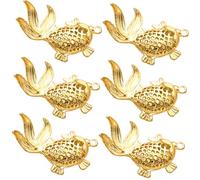 UKCOCO 6 pièces Vintage Brass Goldfish Keychain Pendants Multipurpose DIY Charms Friends Family