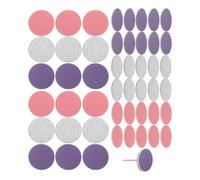 UKCOCO 60 Disques de Ponçage pour Pédicure 25 Mm, Autocollants Abrasifs pour Ongles et Pieds, Papier de Verre Triple Couleur Blanc Lilas Rose Pâle, 60 Pièces pour Éliminer Peaux Mortes