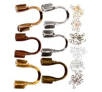 UKCOCO 600 pièces U Shape Wire Guard Crimp Beads Set For Jewelry Making DIY Bracelets Necklaces With Metal Multi Color Accessories For Bead Stringing