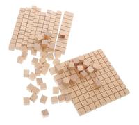 UKCOCO 61 pièces Cubes Mathématiques Bois Blocs de Comptage Décimaux pour Apprentissage Primaire Matériel Pédagogique Sûr et Polyvalent pour Démonstrations Mathématiques