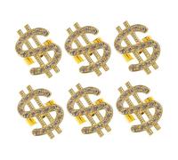 UKCOCO 6pièces Bagues De Fête Strass Avec Symboles Monétaires Américains Accessoire De Déguisement Pour Soirées Disco Et Événements à Thème Pour Femmes