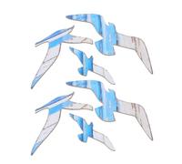 UKCOCO 6pièces Décoration Murale Bois De Mouette Figurine Artistique Oiseau Suspendue Œuvre Art Côtière Méditerranéenne pour Salon Chambre Ou Salle De Bain