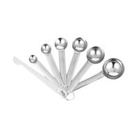 UKCOCO 7 pièces Cuillères à Mesurer Inox Assortiment pour Cuisine et Pâtisserie Cuillères Doseuses Précises avec Suspendable Outil de Mesure Alimentaire Sûr et Polyvalent