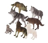 UKCOCO 7 pièces Figurines de Loup Décoratives Accessoires pour Jardin Miniature Décoration Terrarium Ornements Animaux pour Cake Toppers Éducatifs
