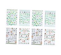 UKCOCO 8 feuilles Stickers Ongles Saint Patrick Autocollants Nail Art Trèfle Manucure Décorations Autoadhésives pour Fête