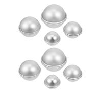 UKCOCO 8 Moules à Bombes de Bain en Alliage d'Aluminium Moules Sphériques Creux 16 Pièces Kit DIY pour Fabrication de Boules de Sel de Bain Savons Artisanaux et Cake Pops Usage