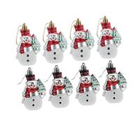 UKCOCO 8 Pièces Ornements de Noël Snowman Plastique Miniatures Décoration Suspendue pour Sapin Style Campagne pour Intérieur et Extérieur Hiver et Ambiances Traditionnelles