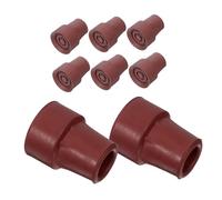 UKCOCO 8 Pièces Pole de randonnée antidérapant de bâtons de Marche Protecteur de Pointes de bâtons de Marche de de randonnée Caoutchouc Brun