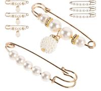 UKCOCO 8pièces Lot De Broches Avec Perle Simulée Épingle à Pantalon Broche Pour Vêtements Femme Pince De Fixation Pour Ceinture