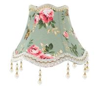 UKCOCO Abat-Jour En Tissu Jacquard 10 Pouces Pour Lampe De Table Abat-Jour DéCoratif Avec Perles Suspendues IdéAl Pour Maison HôTel Et Bureau