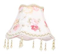 UKCOCO Abat-jour Tissu Vintage avec Perles à Glands Lampes de Table et Lampadaires Style Européen Moyen pour Décoration Chambre et Salon