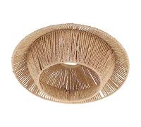 UKCOCO Abat Jour Vintage Papier Tressé Simulé Rotin pour Plafonnier Intérieur Décoration Naturelle pour Salon Cuisine Restaurant