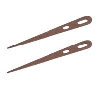 UKCOCO Aiguilles à Tisser en Bois à Gros Chas, Kit D'outils de Tissage Polyvalent pour Débutants, Paire Marron Hêtre, Loisirs Créatifs, Tricot et Tapisserie, Usage Artisanal et DIY