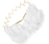 UKCOCO Ailes d'ange Blanches pour Bébé avec Bandeau Doré Accessoire Photo -Né Déguisement Ailes d'ange pour Fille Léger et Confortable pour Séance Photo et Fête
