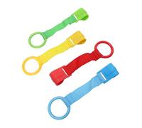 UKCOCO Anneaux de Traction Bébé Colorés 4 Pcs, Anneaux D’apprentissage Debout pour Lit Bébé, Plastique Sûr, Développement Motricité, Jouet Suspendu pour Tout-petit