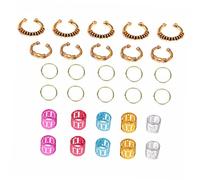 UKCOCO Anneaux pour Tresses Cheveux 30 Pièces Dorés, Manchettes Décoratives pour Coiffure Africaine, Accessoires Coiffure Personnalisés pour Style Streetwear et Photographie, DIY Mode