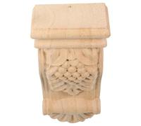 UKCOCO Applique Décorative en Bois Massif Sculpté, Moulure D’angle 8x15,5x5 Cm, Style Européen Vintage, Garniture en Bois pour Tête de Colonne et Support de Poutre, Décor Mural Élégant