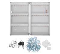 UKCOCO Armoire à Clés Murale en Alliage d'Aluminium avec 48 Crochets et Étiquettes Boîte à Clés Verrouillable Étanche Support Mural pour Maison Bureau et Gestion Immobilière Rangement