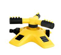 UKCOCO Arroseur Rotatif 360° pour Jardin Polyvalent Pulvérisateur D'arrosage en Plastique Jaune Base Lestée Irrigation Pelouse Agriculture Extérieur Automatique