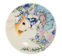 UKCOCO Assiette à Dessert en Porcelaine 15 Cm Motif Lapin et Citrouille de Pâques, Plat de Service Original pour Fruits et Apéritifs, Assiette de Restaurant Créative et Festive