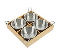 UKCOCO Assiette Compartimentée Acier Inoxydable avec Plateau Plateau Multi Restaurant Cantine et Usage Domestique Set Créatif pour Variée