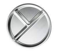 UKCOCO Assiette De Contrôle Des Portions Inox 20 Cm 3 Compartiments Acier Inoxydable Solide Repas Équilibré Adultes Cafétéria