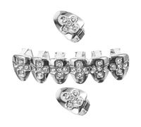 UKCOCO Attelle En Métal Brillant Hip-hop Gril Support Décoratif Pour Rappeur Accessoires Cosplay Couleur Argenté Taille Unique Usage Fête Club Concert