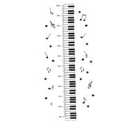 UKCOCO Autocollant De Règle Pour Garçon Fille Motif Piano Autocollant Mural Amovible Pour Décoration De Chambre