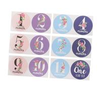 UKCOCO Autocollants Mensuels pour Bébé 12 Cartes Papier Non Toxique pour -né, Suivi Croissance, Souvenirs Photo Créatifs pour Première Année, Présent Naissance Unisexe