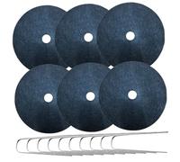 UKCOCO Bâche Anti-Mauvaises Herbes Jardin 6 Pièces 52 Cm Tissu De Contrôle Non Tissé Noir avec 20 Piquets u pour Protection Végétale Extérieure