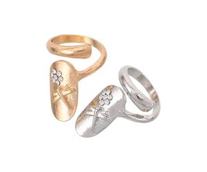UKCOCO Bague D'ongle pour Femme en Alliage 2pcs, Accessoires Nail Art Élégants pour Ajouter de L'éclat et Sublimer les Doigts Lors de Diverses Occasions