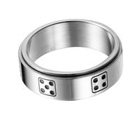 UKCOCO Bague Homme Créative Acier Inoxydable Anneau Rotatif Dés Anti-stress Accessoire de Doigt et pour Fête et Usage Quotidien