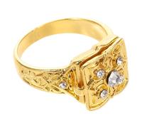 UKCOCO Bague Vintage Gravée pour Femmes avec Couvercle Flip-top Adaptable Design Sculpté Unique Anneau Bijoux Élégants pour Toutes Occasions