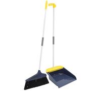 UKCOCO Balai à Poils Souples avec Pelle à Poussière pour Nettoyage Intérieur et Extérieur Balai Ergonomique Multi-surfaces pour Sols Carrelage et Kit Complet pour Entretien Maison