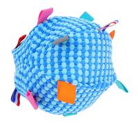 UKCOCO Balle pour Chien avec Clochette Interactive Bleue Couineur à Mâcher pour Chiots Petits Chiens Balle de Dentition Résistante pour Jeu Intérieur et Stimulation Sensorielle