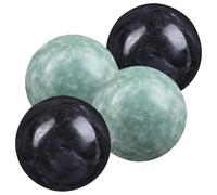 UKCOCO Balles de Massage Fitness en Marbre Lot de 2 Boules à Motif Marbre pour Exercices des Mains, Vert et Noir, 314 G, Détente Musculaire et Réflexologie