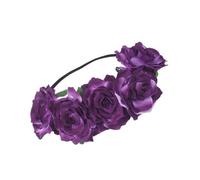 UKCOCO Bandeau à Fleurs Pourpre Accessoire Mariage Élégant et Simple en Tissu Coiffe de Roses Réaliste pour Convient la Plupart des Têtes Photo Prop