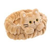 UKCOCO Bandeau Chat pour Cheveux en Polaire Douce Antidérapant Bandeau de Soin Peau et Maquillage Accessoire Spa Mignon pour Lavage du Visage Couleur Beige Clair Taille Unique