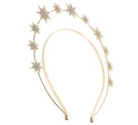 UKCOCO Bandeau Double Couche à Étoiles Six Branches en Métal Doré, Accessoire de Costume pour Femme, Décoration Cheveux de Fête et Mariée, Couvre-chefs Élégant pour Soirées et Séances