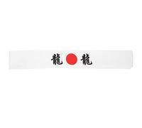 UKCOCO Bandeau Japonerie Décoratif Coton Respirant Bandeau De Karaté Unisexe Pour Sport La Cuisine Protection Cheveux Ajustable Blanc Dragon