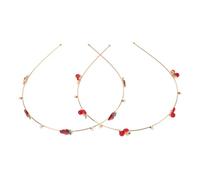 UKCOCO Bandeaux Accessoires Cerise en Alliage Or pour Cheveux Lot de 2 Solides et Portables et Fraise pour Fêtes et Réunions de Famille