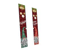 UKCOCO Banderole de Noël avec Gnome Décoration de Porte pour Noël Drapeau à Suspendre Lavable et Réutilisable