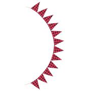 UKCOCO Bannière à Carreaux Bannière Drapeau Triangulaire 280x170cm en Coton Noir, Fanion Décoratif pour Extérieur et Noël