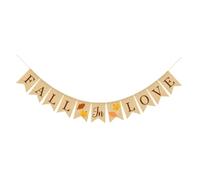 UKCOCO Bannière de Mariage D’Automne en Lin Naturel Guirlande Fanion Délicate à Suspendre Décorations de Fête Élégantes pour Cérémonie et Réception Drapeaux en Tissu Style Fanion pour