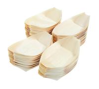 UKCOCO Bateaux à Sushis Jetables en Bois 14 Cm X 8 Cm, 100 Pièces, Vaisselle Écologique Polyvalente pour Desserts, Salades et Snacks, Bols Alimentaires Pratiques pour Restauration