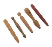 UKCOCO Bâtons de Massage Musculaire en Bois Portatifs, Lot de 5, Outil de Réflexologie Plantaire et Acupression pour Tout le Corps, Massage Shiatsu pour Détente et Soulagement