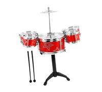 UKCOCO Batterie Garçon Fille Jazz Instrument Musical Set de Tambours pour Tout-Petits avec Baguettes Percussion Éducatif Développement du Rythme Rouge