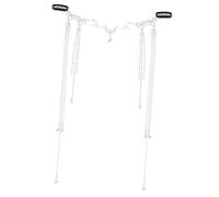 UKCOCO Bijoux de Tête Vintage à Chaîne Pompon Longue Argentée pour Femmes Filles Mariage Festival Style Rétro Courtisans