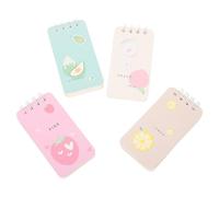 UKCOCO Bloc-notes à Dessin pour Garçon et Filles 4 Pcs Mini Fruits Petit Papier à Dessin de Poche Reliure Double Cercle Bloc-notes Ménager Multifonction pour Loisirs Créatifs