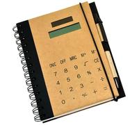 UKCOCO Bloc-Notes à Spirale Grand Format avec Calculatrice Solaire Intégrée, Papier Léger Double Face, Album Multifonctionnel pour Étudiants, Bureau et Voyages - Carnet Rigide, Usage